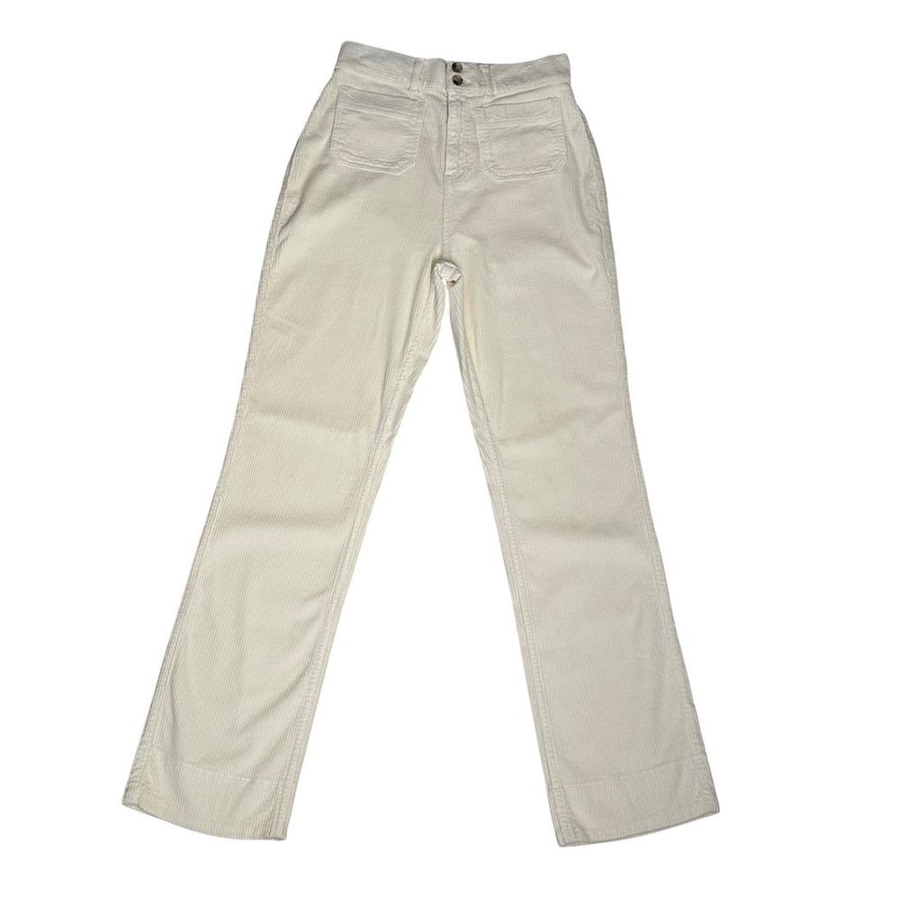 Faherty Portland Corduroy Pant Women Size 26 Ivory Casual Straight Leg